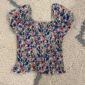 floral puff top